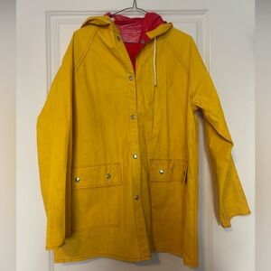 Vintage classic yellow and red rain jacket raincoat